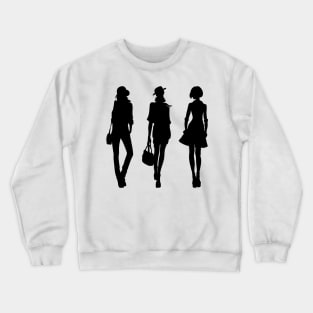 Silhouette of fashion girls Crewneck Sweatshirt